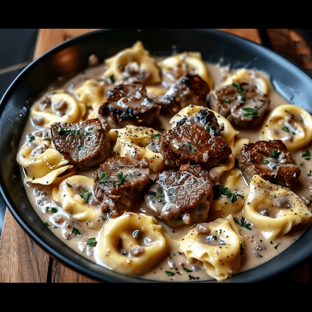 Cracked Garlic Steak Tortellini in Creamy House Sauce Bliss | The Ultimate Weeknight Skillet Dinner 9 Cracked Garlic Steak Tortellini