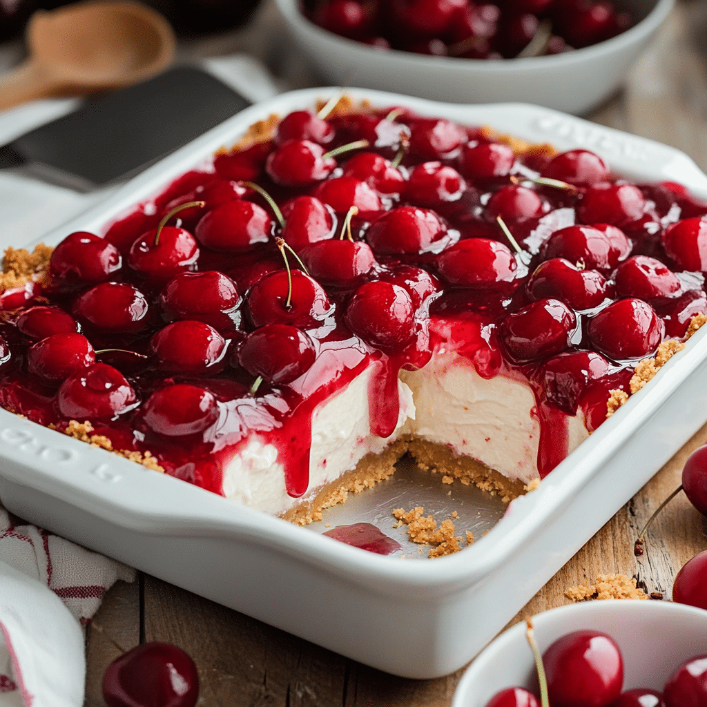 No Bake Cherry Delight | Classic, Creamy, and Irresistibly Simple 9 no bake cherry delight dessert