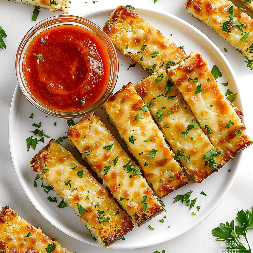 Cheesy Keto Cauliflower Garlic Breadsticks