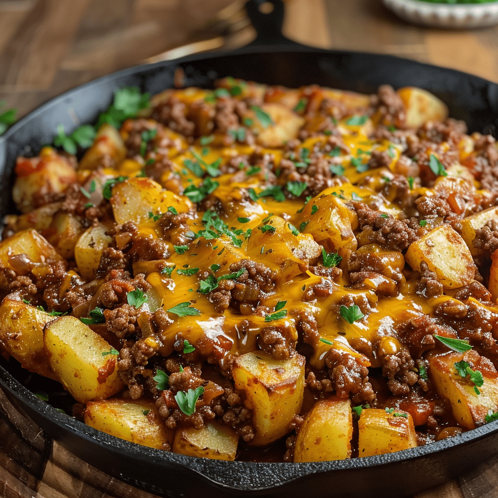 Sloppy Joe Potato Skillet | Ultimate Easy 30-Minute Comfort Dinner 5 Cheesy Sloppy Joe Skillet
