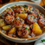Dublin coddle in a rustic bowl