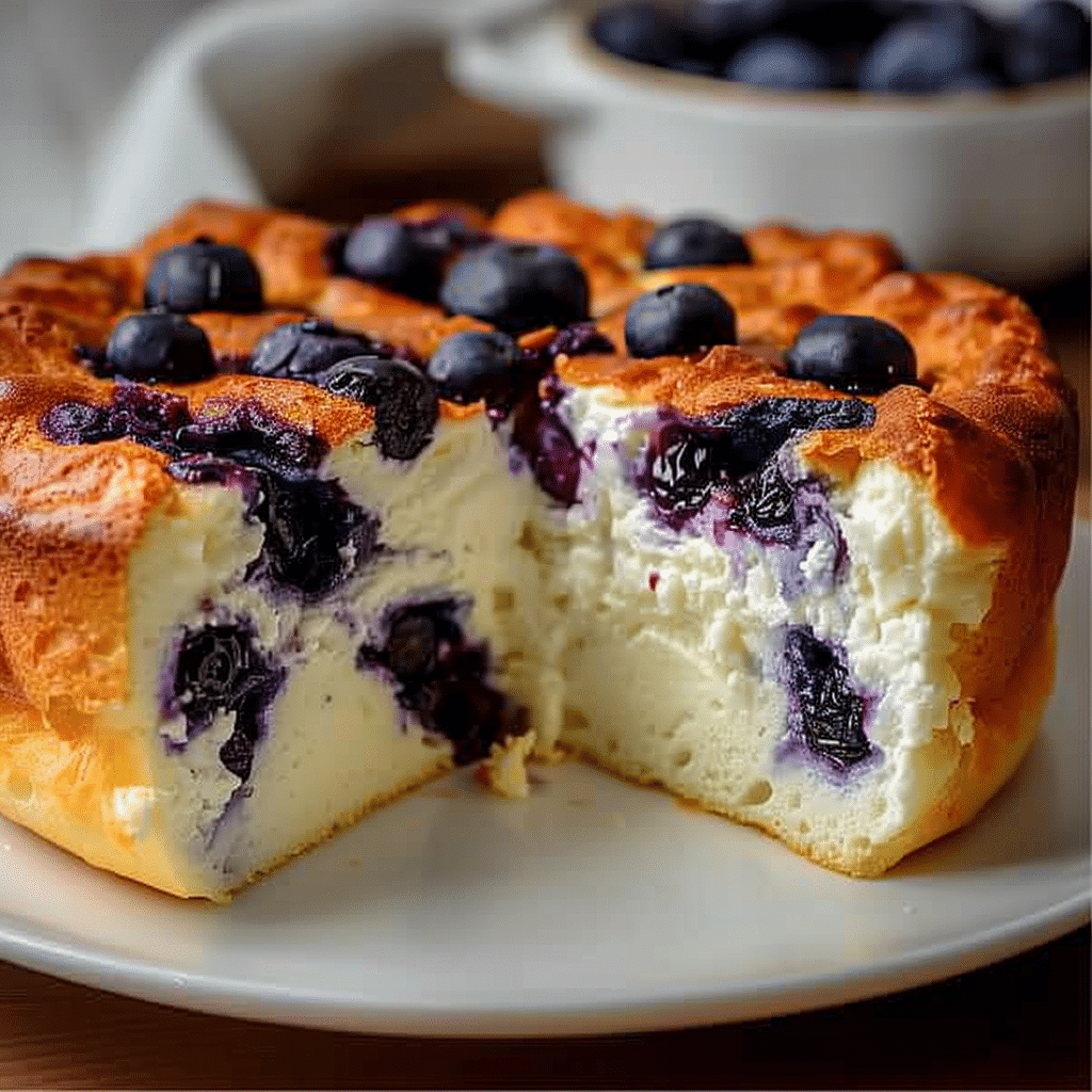 Fluffy Cottage Cheese Blueberry Cloud Bread