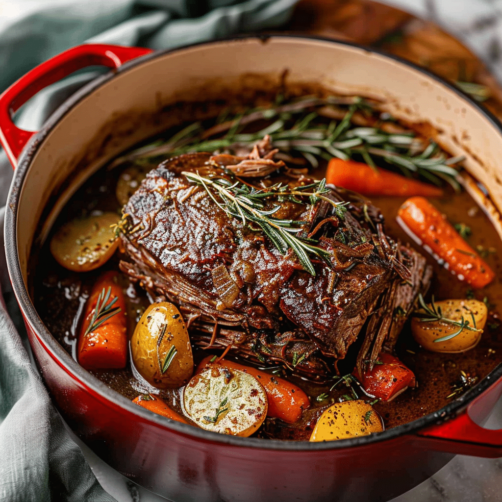 Ina Garten’s Company Pot Roast | Ultimate Comfort Classic for Gatherings 9 company pot roast plated over creamy mashed potatoes