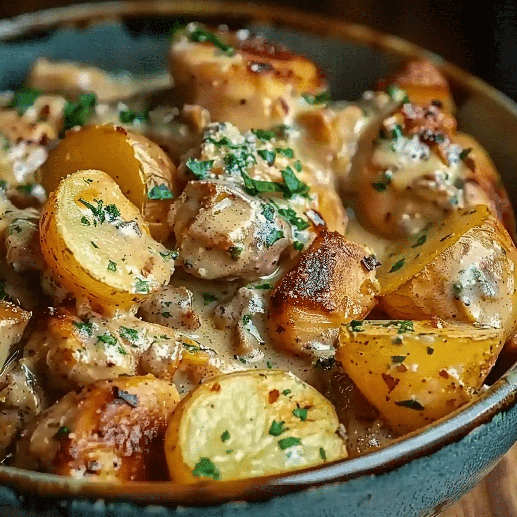 Garlic Parmesan Chicken Crockpot with Baby Potatoes | Ultimate Cozy Comfort Dinner 9 garlic parmesan chicken crockpot