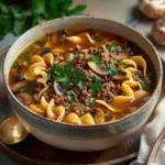 ground beef pasta soup