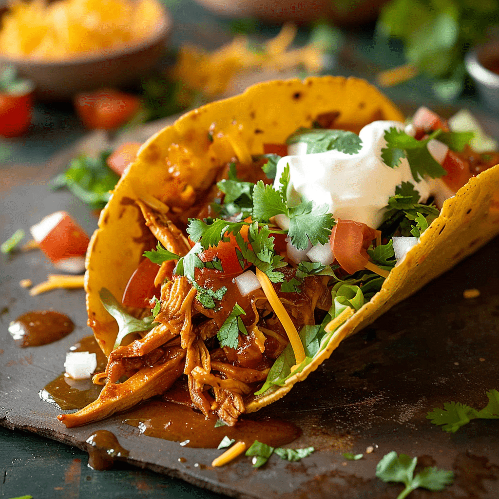 shredded chicken tacos
