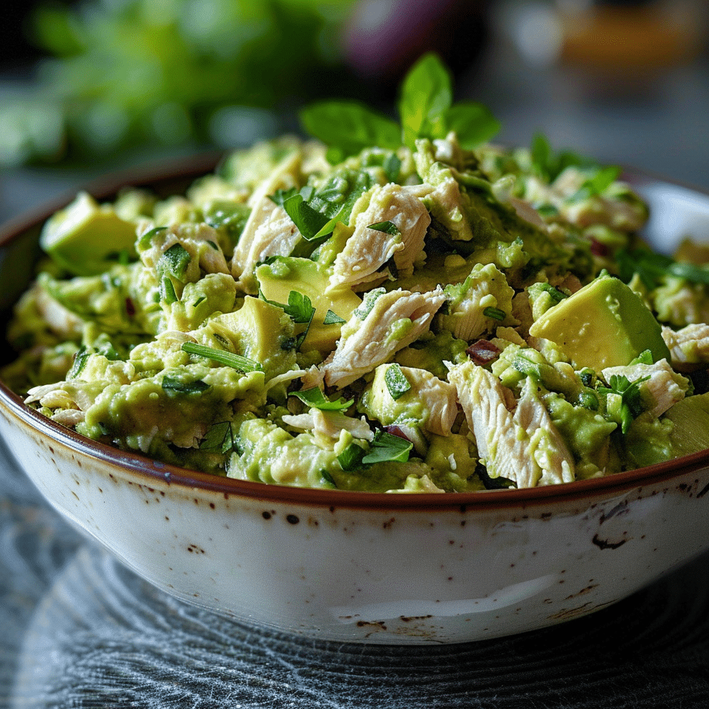 Avocado Chicken Salad | Creamy High-Protein Lunch Favorite 5 creamy avocado chicken salad