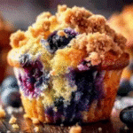 crumb topped blueberry muffin