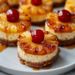 Mini Pineapple Upside-Down Cheesecakes | Amazing Tropical Bite-Sized Dessert 6 mini pineapple upside down cheesecakes